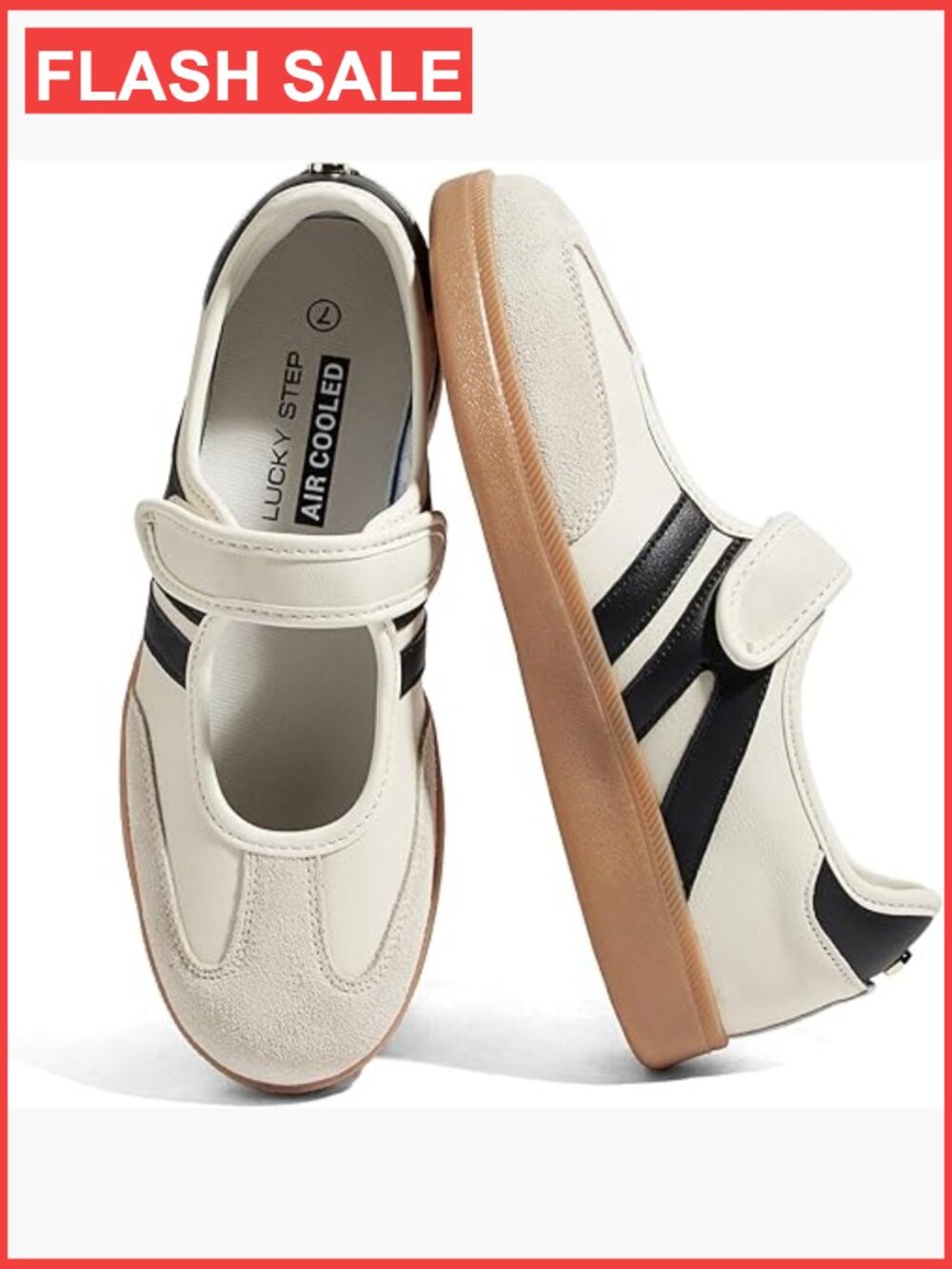 Women's Retro Fashion Sneakers - Hook & Loop Loafers - Lightweight